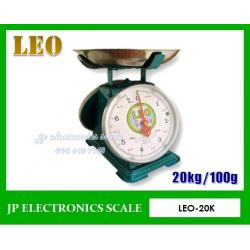 เครื่องชั่งสปริงแบบเข็ม20kg ตาชั่งสปริง20กิโลกรัม กิโลสปริงกันน้ำ20kg เครื่องชั่งแบบมีกลไกล20กิโล เครื่องชั่งสปริงแบบเหล็ก2หน้า ค่าละเอียด 100g ยี่ห้อ LEO รุ่น 20K (จานกลม)