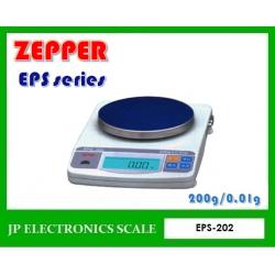 เครื่องชั่งละเอียดสูง200g เครื่องชั่งคุณภาพสูง200กรัม เครื่องชั่งน้ำหนัก200กรัม เครื่องชั่งน้ำหนัก200g ตาชั่ง200g กิโลดิจิตอล200กรัม เครื่องชั่ง200g*0.01g ยี่ห้อ ZEPPER รุ่น EPS-202 ขนาดถาดชั่งเส้นผ่าศูนย์กลาง 126 มิลลิเมตร