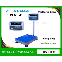 เครื่องชั่งตั้งพื้น100kg เครื่องชั่งดิจิตอล100kg เครื่องชั่งคุณภาพ100กิโลกรัม เครื่องชั่งน้ำหนัก100kg ตาชั่ง100กิโลกรัม กิโลดิจิตอล100kg เครื่องชั่ง100kg ค่าละเอียด10g ยี่ห้อ T-SCALE รุ่น ELW-R ขนาดแท่นชั่ง 40x50cm.