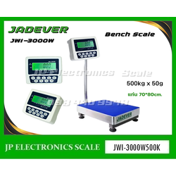 เครื่องชั่งดิจิตอล500kg เครื่องชั่งวางพื้น500kg เครื่องชั่งคุณภาพ500กิโลกรัม เครื่องชั่งน้ำหนัก500kg ตาชั่ง500กิโลกรัม กิโลดิจิตอล500kg เครื่องชั่ง500kg*50g ยี่ห้อ JADEVER รุ่น JWI-3000W ขนาดแท่นชั่ง 70*80cm.