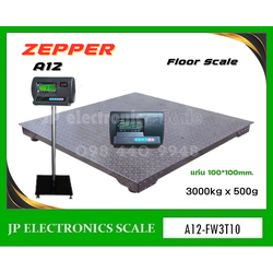 เครื่องชั่งวางพื้นขนาดใหญ่3000kg เครื่องชั่งดิจิตอล3000kg เครื่องชั่งวางพื้น3000kg เครื่องชั่งคุณภาพ3000กิโลกรัม เครื่องชั่งน้ำหนัก3000kg ตาชั่ง3000กิโลกรัม กิโลดิจิตอล3000kg เครื่องชั่ง3000kg*500g ยี่ห้อ ZEPPER รุ่น A12-FW3T10 ขนาดแท่นชั่ง 100*100cm.