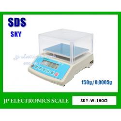 เครื่องชั่งละเอียดสูง150g เครื่องชั่ง ละเอียด150g เครื่องชั่งคุณภาพสูง150กรัม เครื่องชั่งน้ำหนัก150กรัม เครื่องชั่งน้ำหนัก150g ตาชั่ง150กรัม กิโลดิจิตอล150กรัม เครื่องชั่ง150g*0.005g ยี่ห้อ JADEVER รุ่น SKY ขนาดถาดชั่งน้ำหนักเส้นผ่าศูนย์กลาง 125mm.