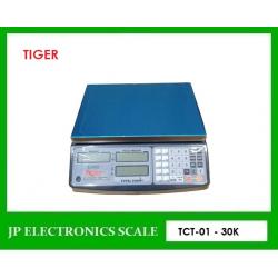 เครื่องชั่งนับชิ้นงาน30kg เครื่องชั่งนับจำนวน 30kg เครื่องชั่งน้ำหนัก30กิโล เครื่องชั่งตั้งโต๊ะ30kg ตาชั่ง30กิโล ความละเอียด1g กิโลดิจิตอล30กิโล เครื่องชั่ง30kg*1g ยี่ห้อ TIGER รุ่นTCT-01-30K ขนาดถาดชั่งน้ำหนัก 310*220mm.