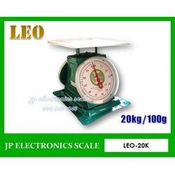 เครื่องชั่งสปริงแบบเข็ม20kg ตาชั่งสปริง20กิโลกรัม กิโลสปริงกันน้ำ20kg เครื่องชั่งแบบมีกลไกล20กิโล เครื่องชั่งสปริงแบบเหล็ก2หน้า ค่าละเอียด 100g ยี่ห้อ LEO รุ่น 20K (จานแบน)