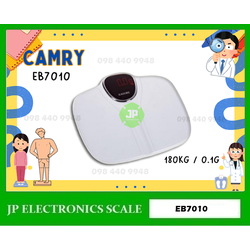 เครื่องชั่งน้ำหนักบุคคล180กิโลกรัม เครื่องชั่งน้ำดิจิตอล180กิโล เครื่องชั่งบุคคล180กิโล ตาชั่งน้ำหนักคน180กิโล เครื่องชั่งน้ำหนักคน 180kg ค่าละเอียด 100g ยี่ห้อ CAMRY รุ่น EB7010