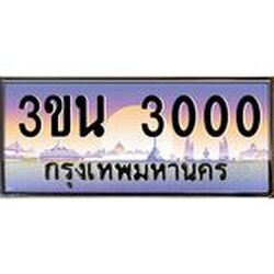 2.ทะเบียนรถ 3000 เลขประมูล ทะเบียนสวย 3ขน 3000 จากกรมขนส่ง