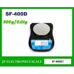 เครื่องชั่งดิจิตอล 500g ตาชั่งดิจิตอล500g เครื่องชั่งน้ำหนักดิจิตอล 500กรัม เครื่องชั่งดิจิตอล500กรัม ตาชั่ง500กรัม ความละเอียด 0.01g เครื่องชั่ง500g*0.01g ยี่ห้อ SF-400D รุ่น SF400D1 ขนาดถาดเส้นผ่าศูนย์กลาง 107mm.