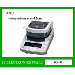 เครื่องชั่งวิเคราะห์ความชื้น 51กรัม เครื่องชั่งหาความชื้น 51กรัม เครื่องชั่งวัดความชื้น 51g กิโลดิจิตอลหาความชื้น 51g เครื่องชั่งน้ำหนักมีความแม่นยำสูง 51กรัม ค่าละเอียด 0.01 เปอร์เซ็นต์ ยี่ห้อ AND รุ่น MX-50 ถาดวางเส้นผ่าศูนย์กลาง 85mm.