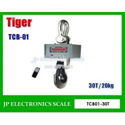 เครื่องชั่งแขวน30ตัน เครื่องชั่งแขวนดิจิตอล30ตัน เครื่องชั่งดิจิตอลแบบแขวน30ตัน เครื่องชั่งแขวน30ตัน เครื่องชั่งแขวนพร้อมรีโมทคอนโทรล30ตัน ตาชั่งแขวน30ตัน ละเอียด20กิโลกรัม เครื่องชั่งแขวน TIGER รุ่น TCB-01-30T (ผ่านการตรวจรับรอง)