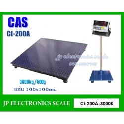เครื่องชั่งวางพื้นขนาดใหญ่3000kg เครื่องชั่งดิจิตอล3000kg เครื่องชั่งวางพื้น3000kg เครื่องชั่งคุณภาพ3000กิโลกรัม เครื่องชั่งน้ำหนัก3000kg ตาชั่ง3000กิโลกรัม กิโลดิจิตอล3000kg เครื่องชั่ง3000kg*500g ยี่ห้อ CAS รุ่น Ci200A ขนาดแท่นชั่ง 100*100cm.