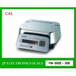 เครื่องชั่งกันน้ำ30กิโลกรัม ตาชั่งกันน้ำ30kg เครื่องชั่งดิจิตอลกันน้ำ30กิโลกรัม เครื่องชั่งดิจิตอล30กิโลกรัม กันน้ำกันความชื้น30kg เครื่องชั่งสแตนเลส30kg เครื่องชั่งน้ำหนักดิจิตอล30kg ค่าละเอียด5g ยี่ห้อ CAS รุ่น FW-500E ขนาดถาด 247*212mm.