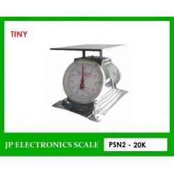 เครื่องชั่งสแตนเลส2หน้า ตาชั่งสปริง2หน้า กิโลสปริงกันน้ำ20kg เครื่องสปริงเกรด 304 เครื่องชั่งแบบมีกลไกล20กิโล เครื่องชั่งสแตนเลส 20kg ค่าละเอียด 100g เครื่องชั่งเข็มสแตนเลส20kg*100g ยี่ห้อ TINY รุ่น 100% 2หน้า PSN2 จานแบนขนาด 345*345mm.