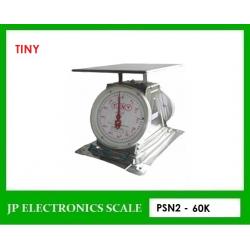 เครื่องชั่งสแตนเลส2หน้า ตาชั่งสปริง2หน้า กิโลสปริงกันน้ำ60kg เครื่องสปริงเกรด 304 เครื่องชั่งแบบมีกลไกล60กิโล เครื่องชั่งสแตนเลส 60kg ค่าละเอียด 200g เครื่องชั่งเข็มสแตนเลส60kg*200g ยี่ห้อ TINY รุ่น 100% 2หน้า PSN2 จานแบนขนาด 345*345mm.