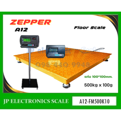 เครื่องชั่งวางพื้นขนาดใหญ่500kg เครื่องชั่งดิจิตอล500kg เครื่องชั่งวางพื้น500kg เครื่องชั่งคุณภาพ500กิโลกรัม เครื่องชั่งน้ำหนัก500kg ตาชั่ง500กิโลกรัม กิโลดิจิตอล500kg เครื่องชั่ง500kg*100g ยี่ห้อ ZEPPER รุ่น A12-FM500K10 ขนาดแท่นชั่ง 100*100cm.