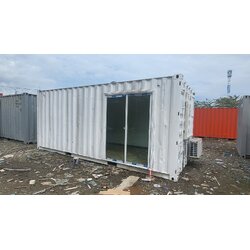 ตู้คอนเทนเนอร์ เหล็กแท้ เกรดส่งออก 20 ฟุต ติดประตูบานเลื่อนด้านหน้า