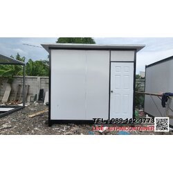 ตู้ออฟฟิต ผนัง สำเร็จรูป ขนาด 2x4x2.50ม. พร้อมปีหลังคา และยกขา