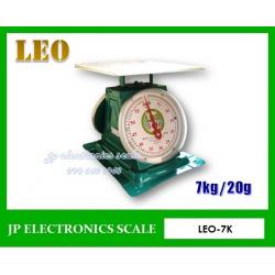 เครื่องชั่งสปริงแบบเข็ม7kg ตาชั่งสปริง7กิโลกรัม กิโลสปริงกันน้ำ7kg เครื่องชั่งแบบมีกลไกล7กิโล เครื่องชั่งสปริงแบบเหล็ก2หน้า ค่าละเอียด 20g ยี่ห้อ LEO รุ่น 7K (จานแบน)