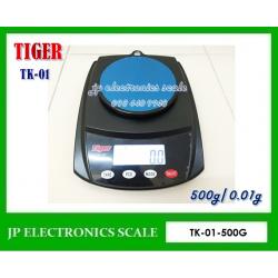 เครื่องชั่งดิจิตอล500กรัม เครื่องชั่งในครัวเรือน500กรัม เครื่องชั่งตั้งโต๊ะ500g เครื่องชั่งน้ำหนักละเอียดสูง500g ตาชั่ง500กรัม ความละเอียด0.01g ยี่ห้อ Tiger รุ่น TK-01-500G