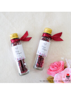 ของชำร่วยงานแต่ง บุหงาหอมในขวดแก้ว ฝาทอง ความหมายดี เป็นสิริมงคล กลิ่นหอม แฮนเมด