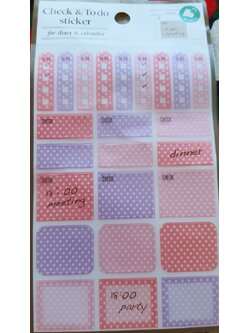 Embellishments for scrapbooking sticker / Check Todo sticker for diary & Calendar สติ๊กเกอร์ ตกแต่งจากญี่ปุ่น