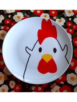 จาน เซรามิค น้อง ไก่ คาราเกะ จากญี่ปุ่น น่ารักมากๆ หนา สวย 19 cm Lawson x Karaage Kun Plate