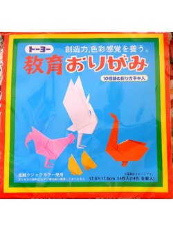 Origami paper กระดาษพับ โอริกามิ Size : 17.6 x 17.6 cm จากญี่ปุ่น 14 สี 14 แผ่น