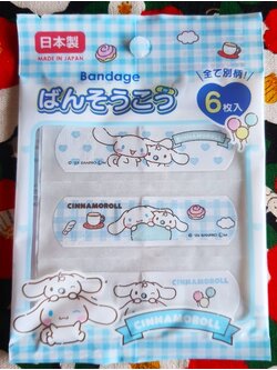 Bandage Cinnamoroll แผ่น พลาสเตอร์ปิดแผล ชินนาม่อน ของแท้จากญี่ปุ่น 1 แพ๊ค มี 6 ชิ้น MADE IN JAPAN