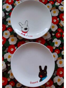 Set จาน เซรามิก Gaspard et Lisa กัสปาร์ และ ลิซ่า ของแท้จากญี่ปุ่น 1 set มี 2 ใบ Size : 15 cm MADE IN JAPAN
