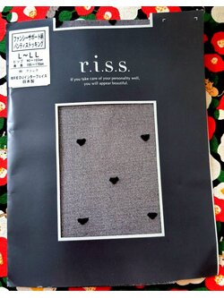 ถุงน่อง riss จากญี่ปุ่น ใส่สบาย ยืดหยุ่น ลายหัวใจ Size : L-LL 90-103 cm เหมาะกับความสูง155-170 cm MADE IN JAPAN