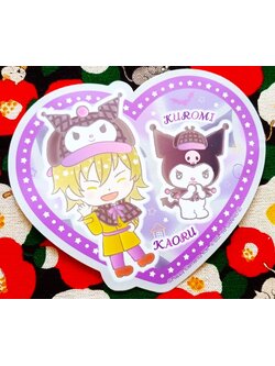ของแท้จากญี่ปุ่น สติ๊กเกอร์ คุโรมิ + ตาโอรุ Sanrio KAORU X KUROMI Sticker Size : 11 cm