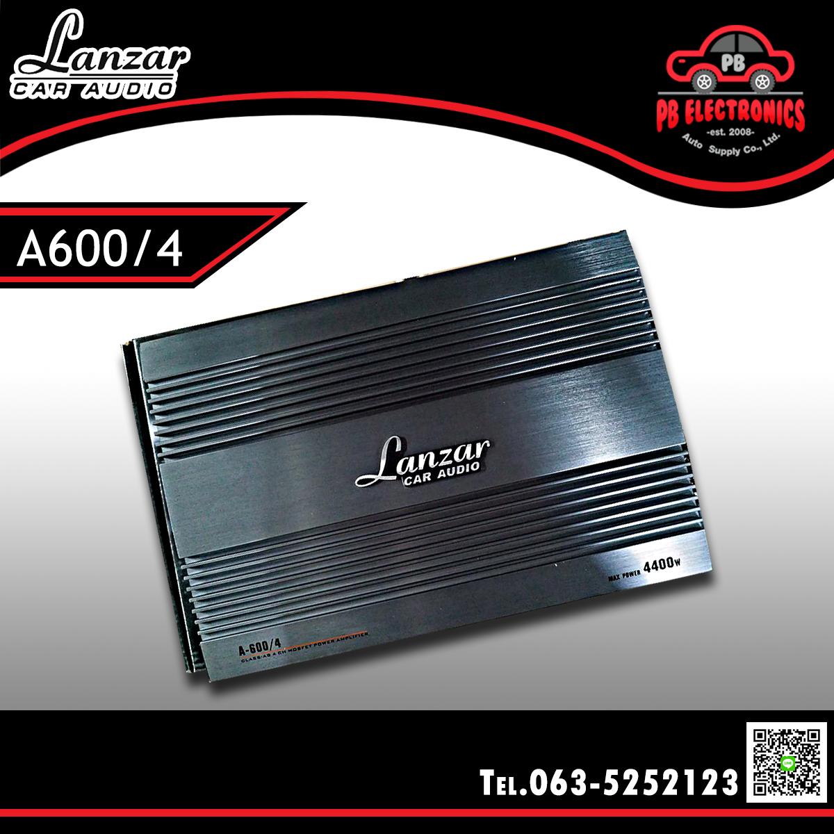 PowerAmp 4Ch ยี่ห้อ Lanzar รุ่น A600/4