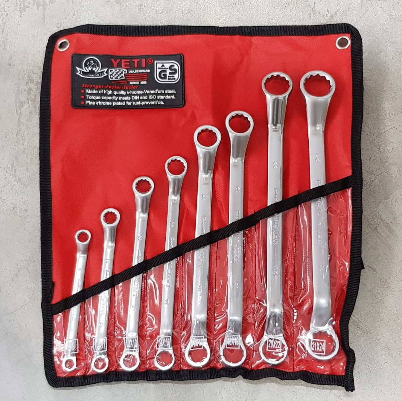 ประแจแหวนข้าง ปากตาย YETI 14ตัว/ชุด (8-24mm) และ ประแจแหวน YETI 8ตัว/ชุด (8×9-21×24)