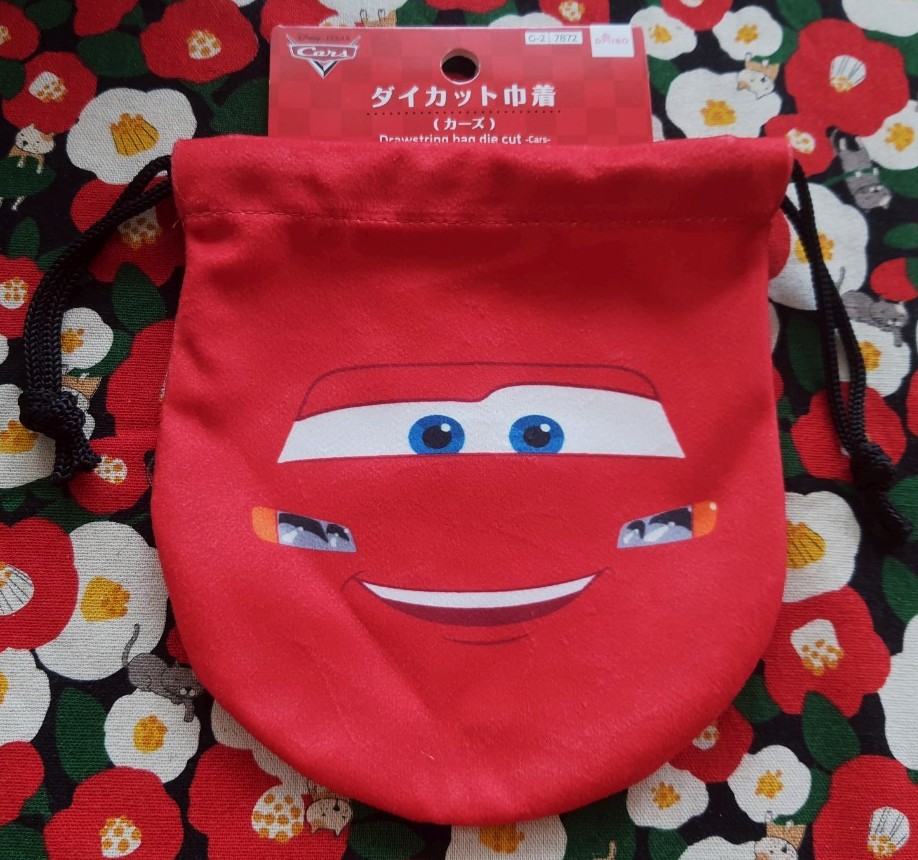 Disney cars drawstring bag ถุงหูรูด กระเป๋าหูรูด คาร์ Size : 15 x 16 cm ของแท้จากญี่ปุ่น