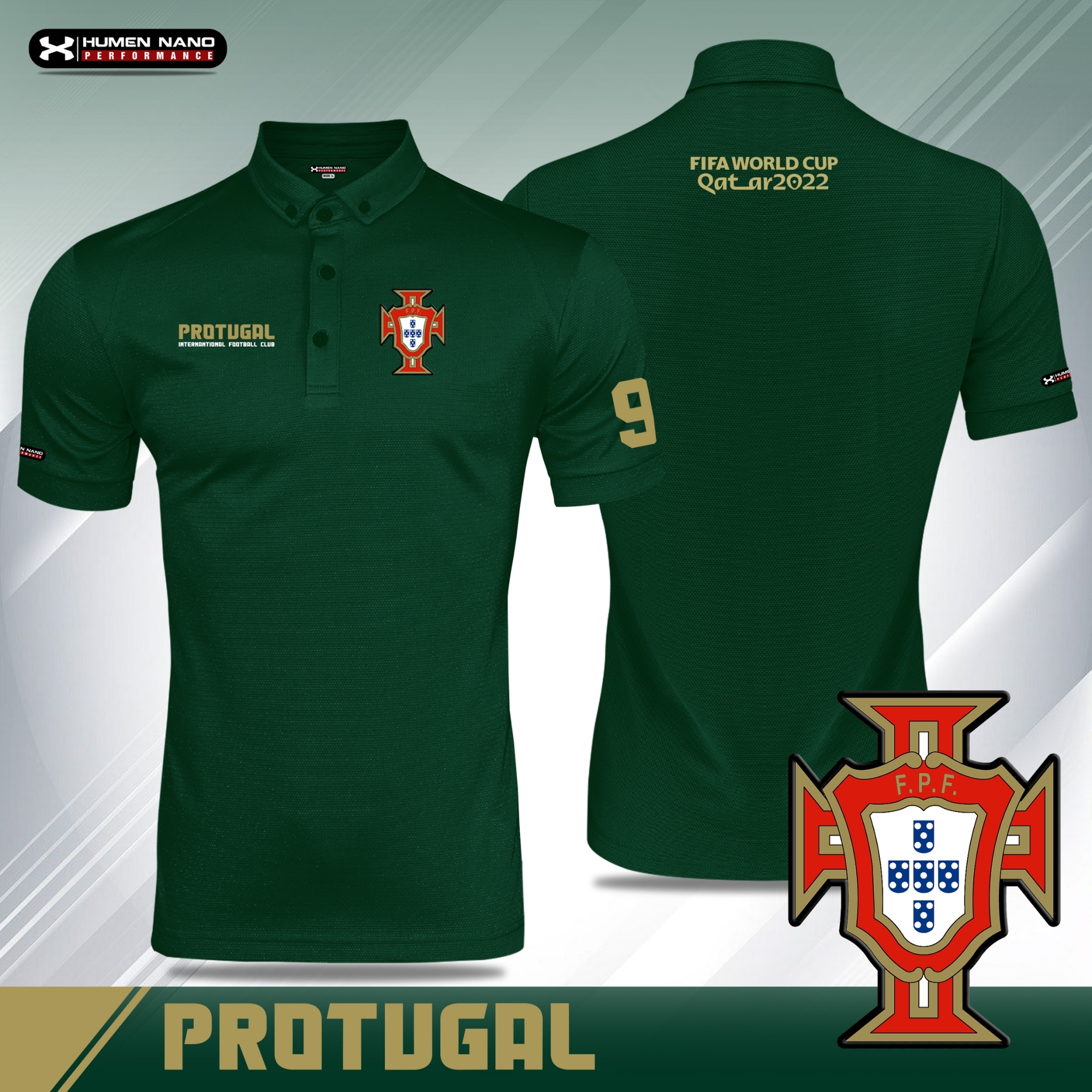 FB08-เสื้อโปโลแฟชั่น ทีมชาติโปรตุเกส 2022