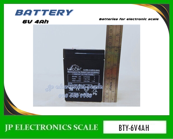 แบตเตอรี่อะไหล่เครื่องชั่ง แบตหน้าจอเครื่องชั่ง BATTERY 6V 4Ah