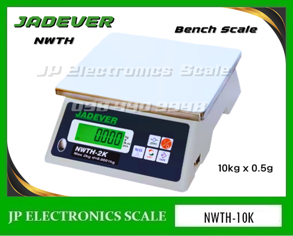 เครื่องชั่งดิจิตอล 10kg ตาชั่งดิจิตอล10kg เครื่องชั่งน้ำหนักดิจิตอล10กิโลกรัม เครื่องชั่งดิจิตอล10กิโล ตาชั่ง10กิโล ความละเอียด0.5g ยี่ห้อ JADEVER รุ่น NWTH-10K ขนาดถาดชั่ง 210 *190 มิลลิเมตร