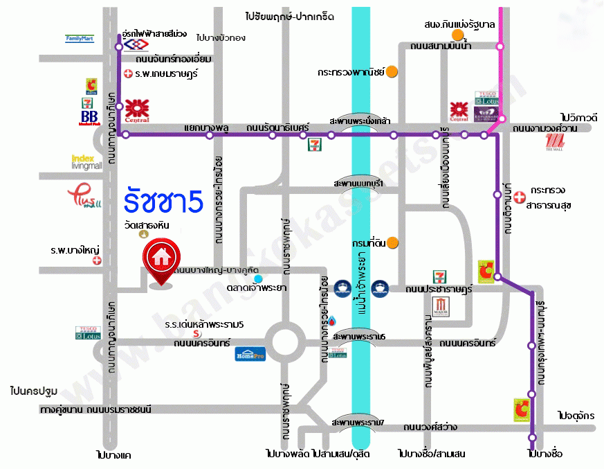 ขายบ้าน แฝดใกล้ MRT สามแยกบางใหญ่