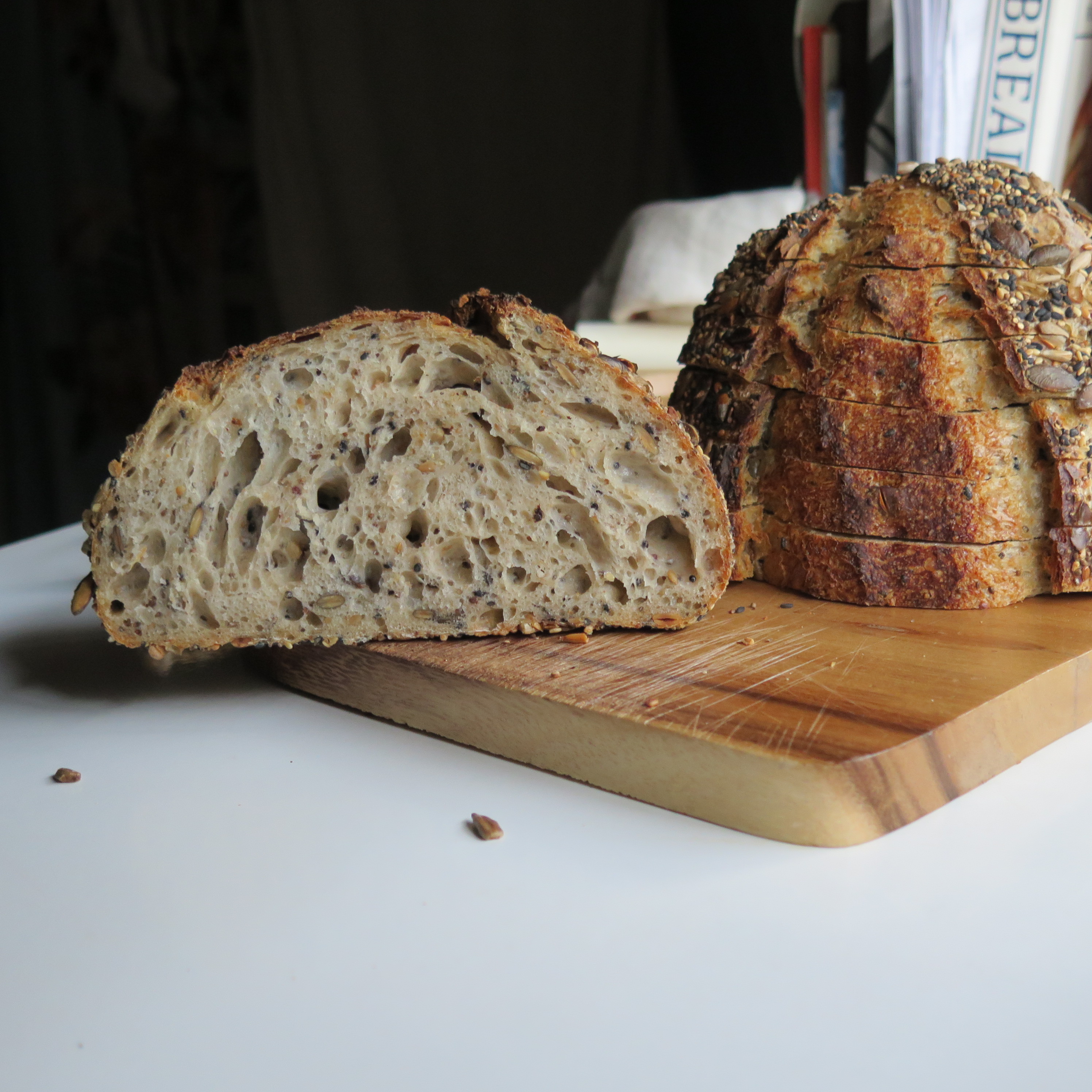 Ⓥ Super Seeds Sourdough Bread (16% Whole Wheat, Vegan)