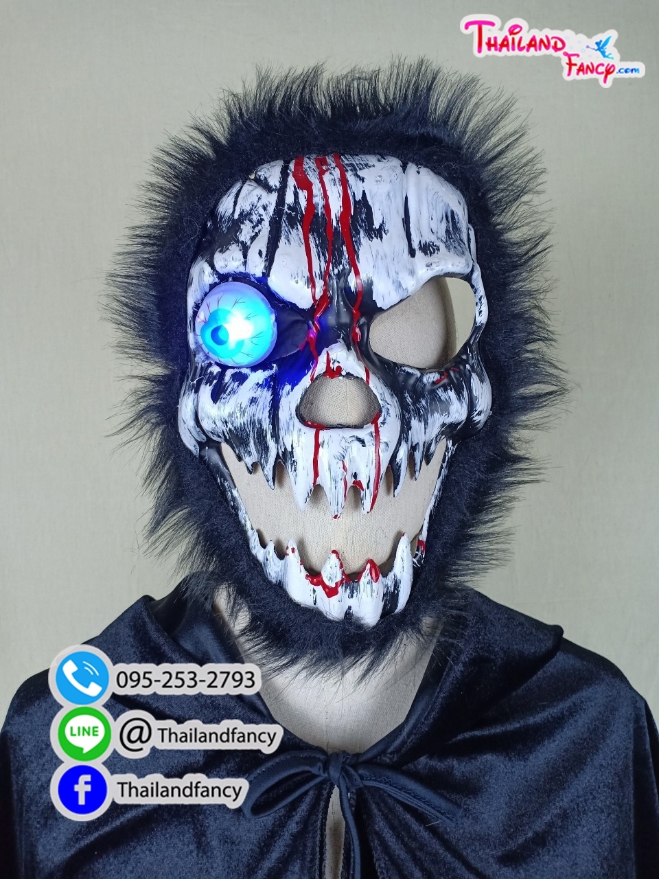 อุปกรณ์คอสเพลย์ หน้ากากแฟนซี หน้ากากฮาโลวีน Halloween หน้ากากปีศาจ หน้ากากผี ของเล่นปีใหม่ หน้ากากมีไฟที่ลูกตา