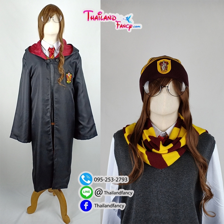 ชุดเช่าแฟนซี ชุดเช่าคอสเพลย์ Harry Potter บ้านกริฟฟินดอร์ ชุดเช่าพ่อมดแฮร์รี่ พอตเตอร์ เช่าเสื้อคลุมแฮรี่พอตเตอร์ครบเซ็ท