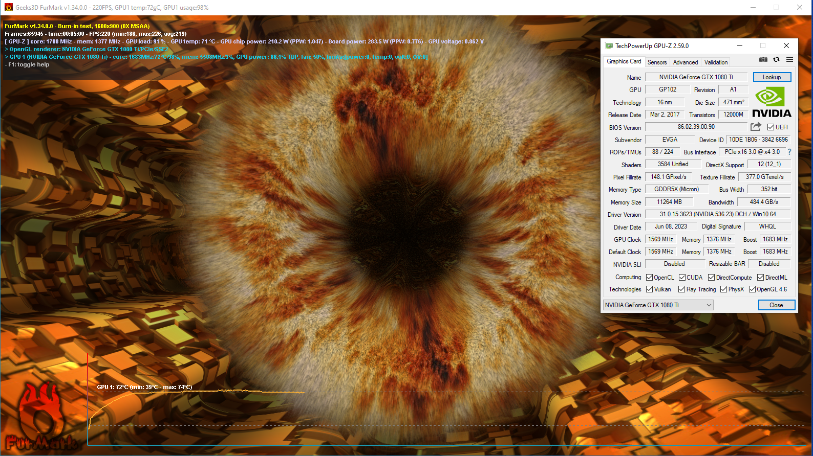 EVGA GTX 1080 Ti 11GB GDDR5X 352Bit
