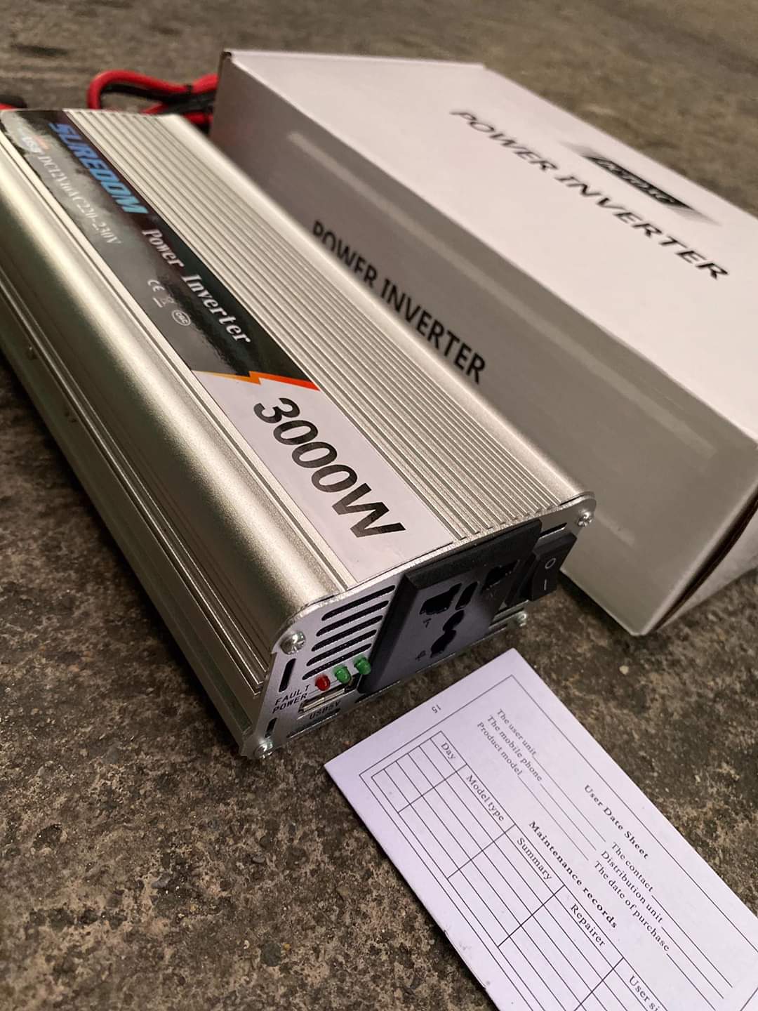 อินเวอร์เตอร์ แปลงไฟ 12V เป็น 220V ขนาด 3,000W ยี่ห้อ Suredom