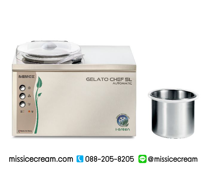 เครื่องปั่นไอศกรีม Nemox รุ่น Gelato Chef 5L Automatic I-Green
