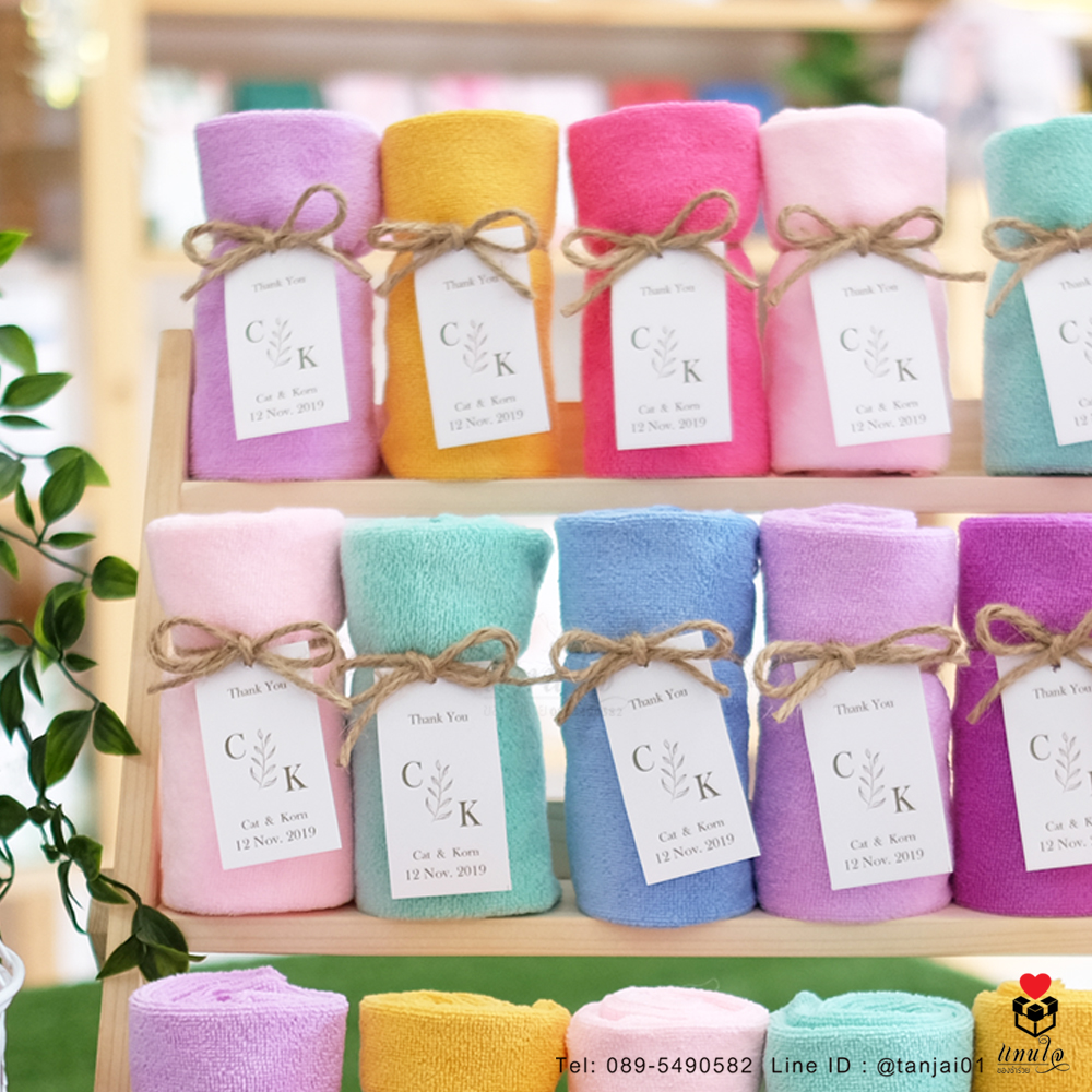 ผ้านาโนซับน้ำดีมาก!! ม้วน ป้ายชื่อผูกเชือกป่าน ราคาพร้อมแพคเกจแล้ว