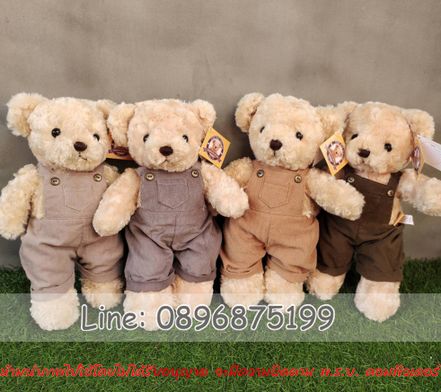 Teddy Bear 12 นิ้ว ชุดเอี๊ยม
