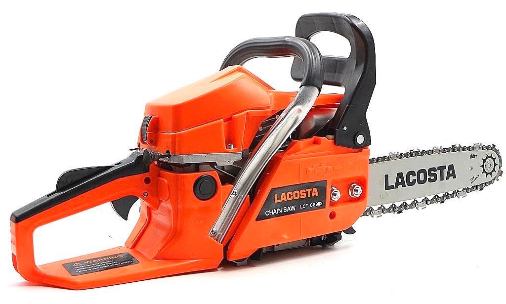 เลื่อยยนต์ ยี่ห้อ Lacoste รุ่น LCT-CS988 บาร์ 11.5 นิ้ว บาร์ 2 อัน โซ่ 3 เส้น รุ่น 2 แหว
