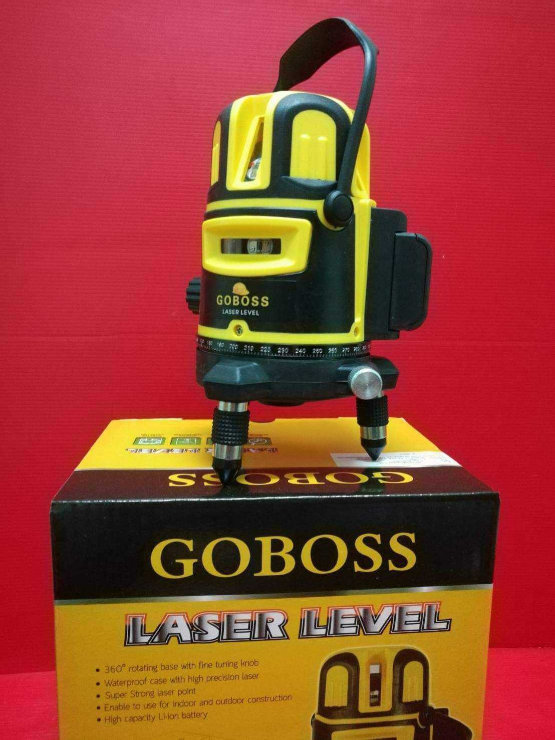เครื่องวัดระดับเลเซอร์ 5 เส้น GOBOSS ลำแสงเขียว หมุนได้ 360 องศา