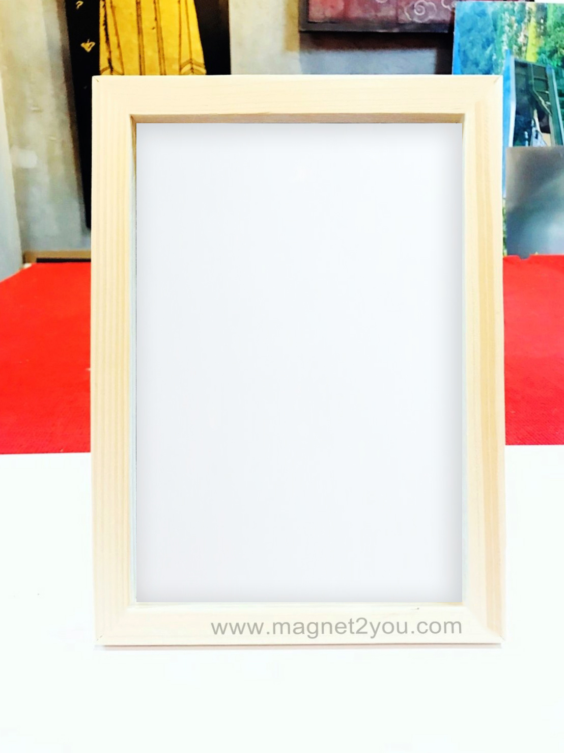 กระดานไวท์บอร์ดติดแม่เหล็กได้ 20x30 (A4) ติดผนัง เลือกสีกรอบได้