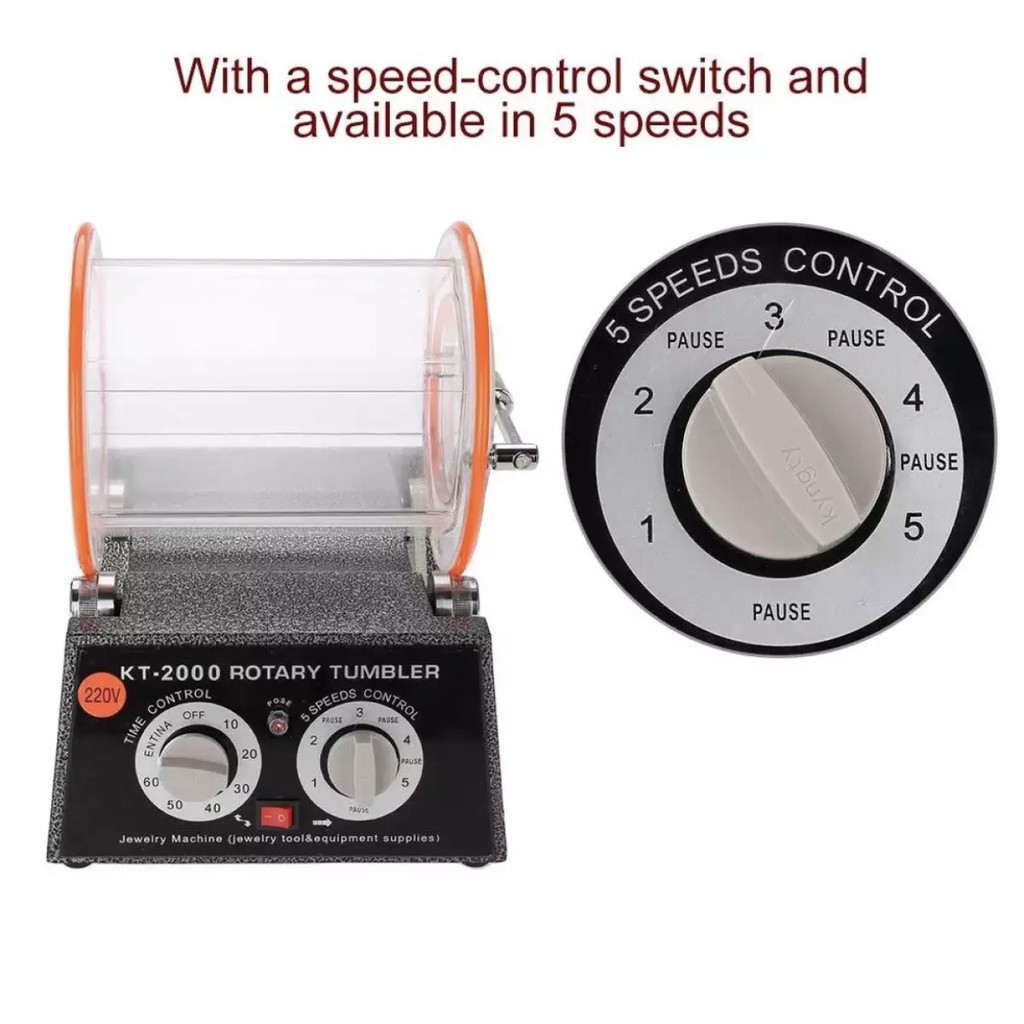 เครื่องร่อนเงา เครื่องร่อนลูกเหล็ก เครื่องร่อนเงาจิวเวรี่ Magnetic Tumbler รุ่น KT-2000