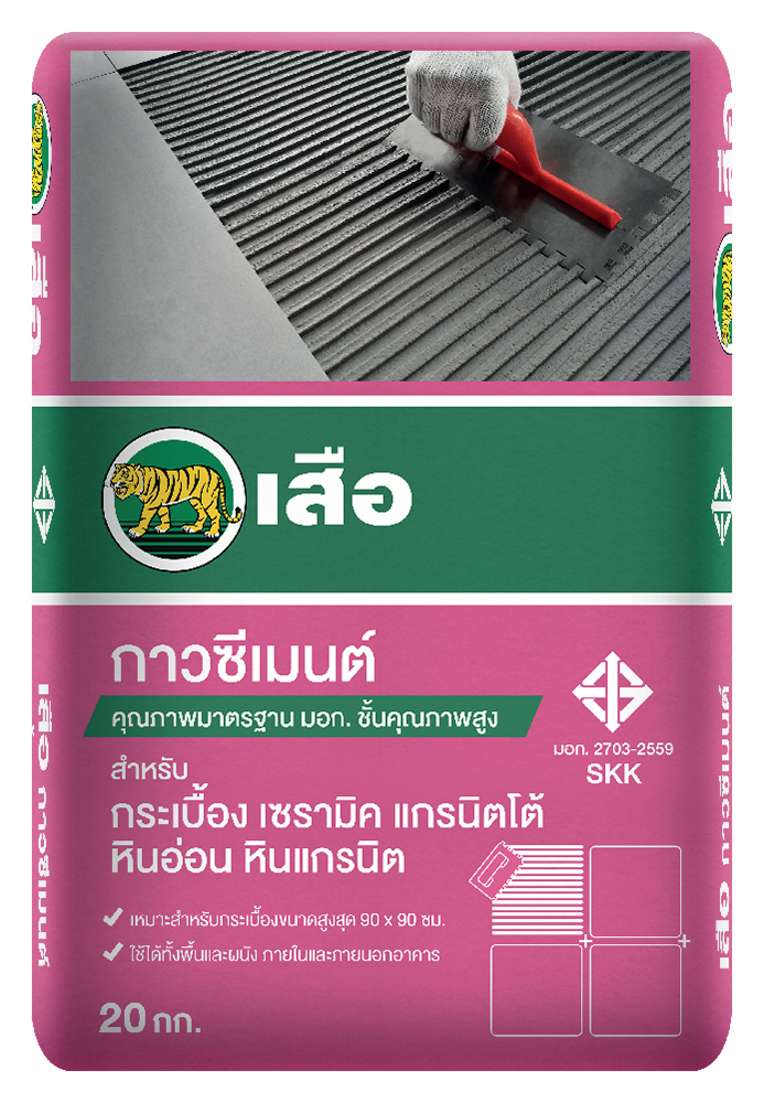 เสือ กาวซีเมนต์ โกลด์ซีรีย์ สำหรับกระเบื้องขนาดใหญ่และแกรนิตโต้ ( 20 กก.)